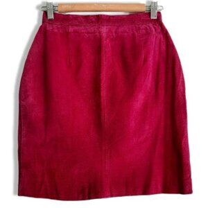 Vintage J WALDEN 100% Genuine Suede Leather Pencil Mini Skirt Pink Sz S